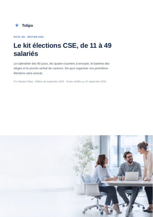 Couverture du kit élections CSE de Tolipo