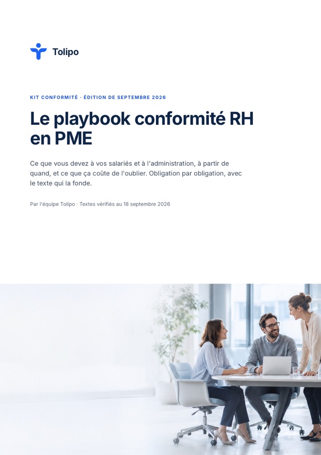 Couverture du playbook conformité RH en PME, édition de septembre 2026